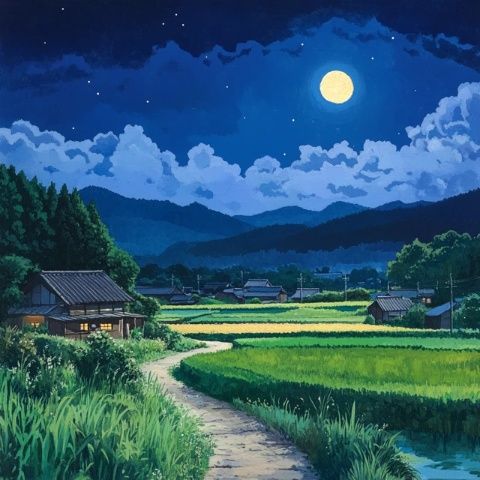 乡村夏日美景：田园风光与夏夜诗意描写