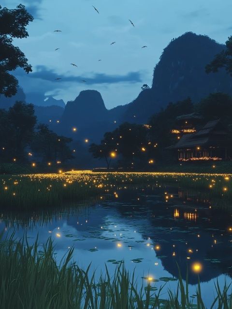 乡村夏日美景：田园风光与夏夜诗意描写